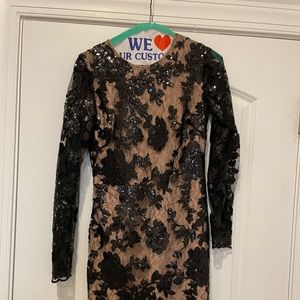 Dress the Population Black Sparkle Lace Mini Dress